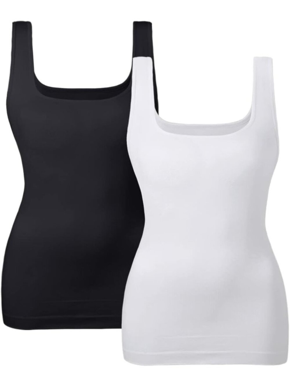 Slimming Tummy Control Shapewear Tank Top - Seamless Square Neck Compression